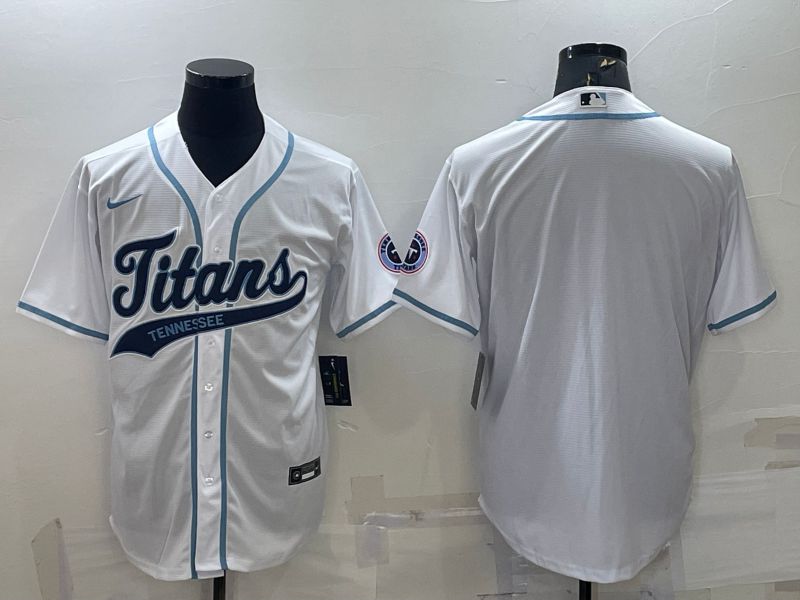 Men Tennessee Titans Blank White 2022 Nike Co branded NFL Jerseys